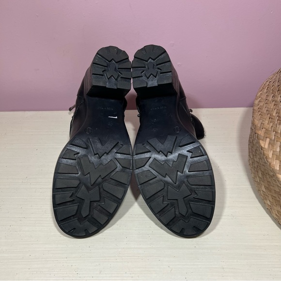 Alissia Women’s 38 (US 7) Made In Italy Black Leather Moto Biker Harley Boots - Picture 8 of 9